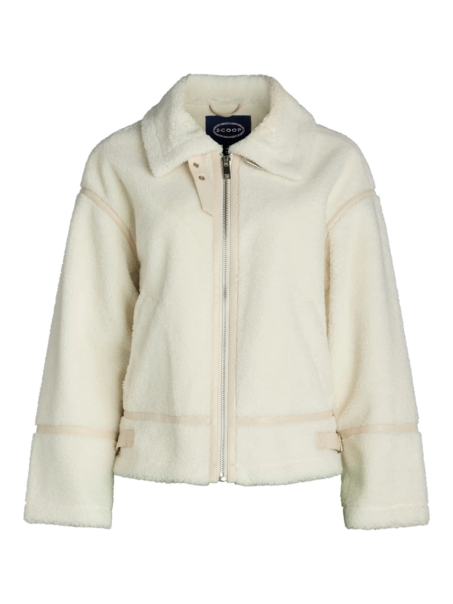 Scoop Women's Faux Fur Oversized Teddy Jacket, Sizes XS-XXL | Walmart (US)