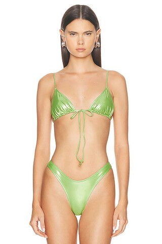 X Elsa Hosk Triangle Front Tie Bikini Top | FWRD 