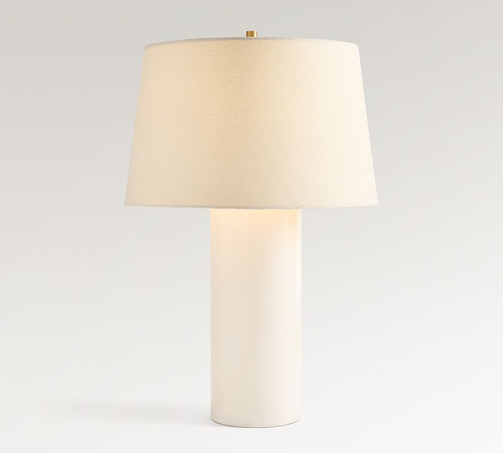 Windham Alabaster 24"" Table Lamp, Tumbled Brass | Pottery Barn (US)
