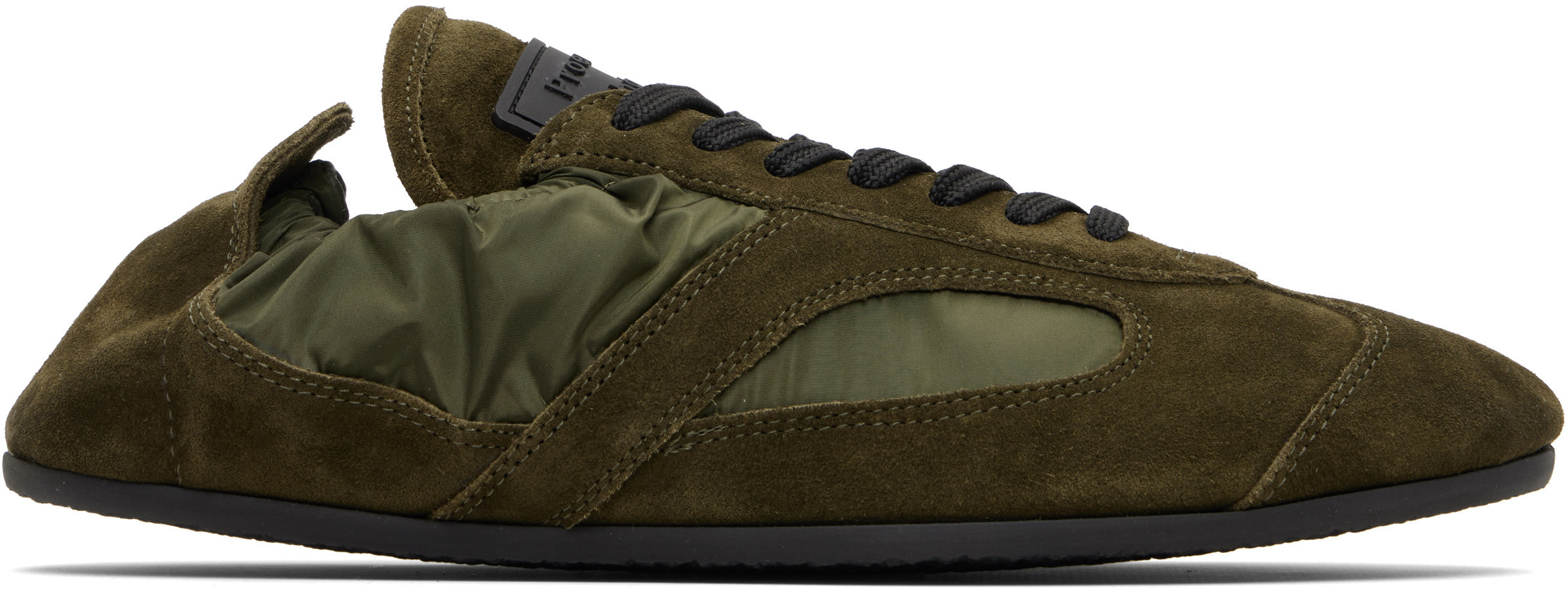 Proenza Schouler Khaki Nylon & Calfsuede Soft Track Sneakers | SSENSE