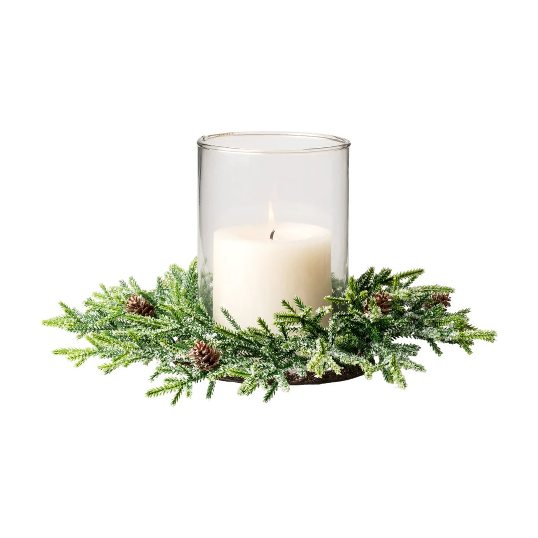 Petite Frosted Fir Faux Wreath | Cailini Coastal