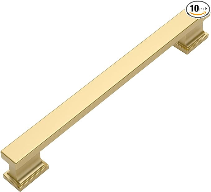 Amerdeco 10 Pack Brushed Gold Cabinet Pulls 5 Inch(128mm) Hole Center Kitchen Cabient Hardware Go... | Amazon (US)