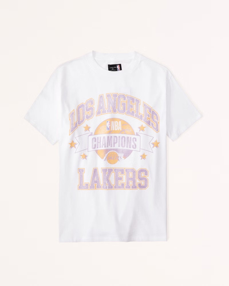 Oversized Boyfriend Los Angeles Lakers Graphic Tee | Abercrombie & Fitch (US)