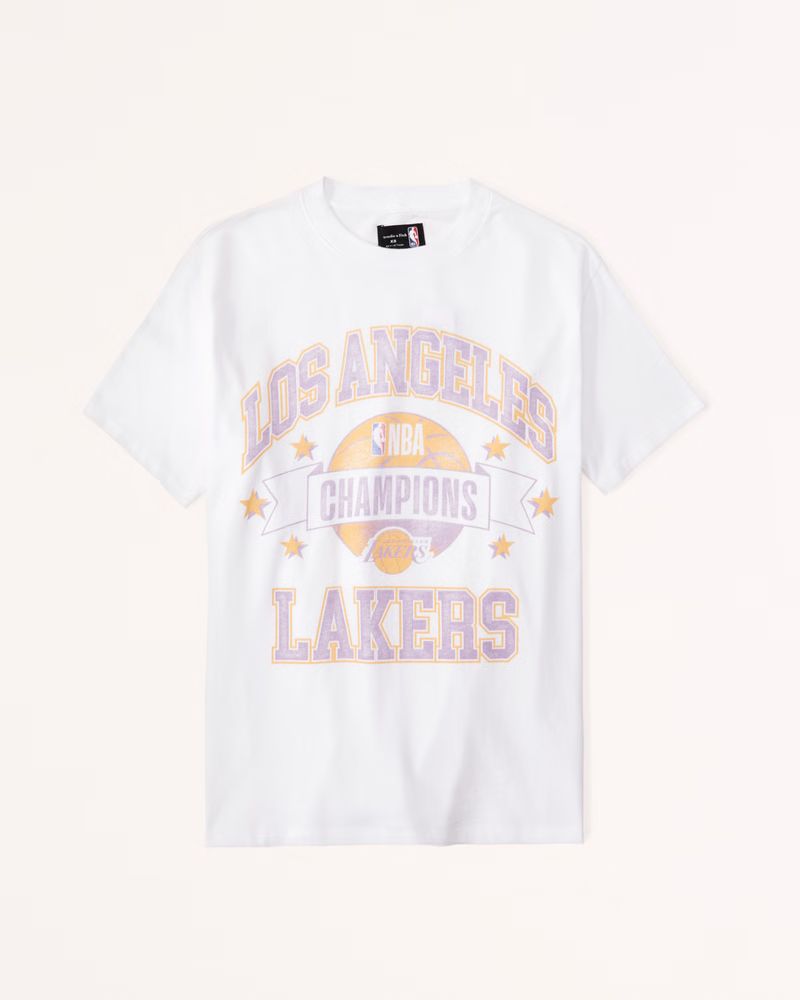 Oversized Boyfriend Los Angeles Lakers Graphic Tee | Abercrombie & Fitch (US)