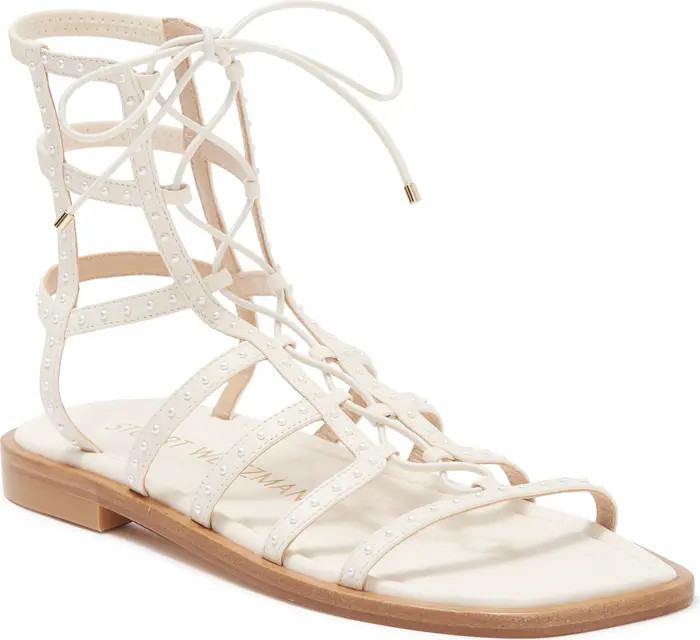 Kora Pearly Stud Lace-Up Gladiator Sandal - Multiple Widths Available (Women) | Nordstrom Rack