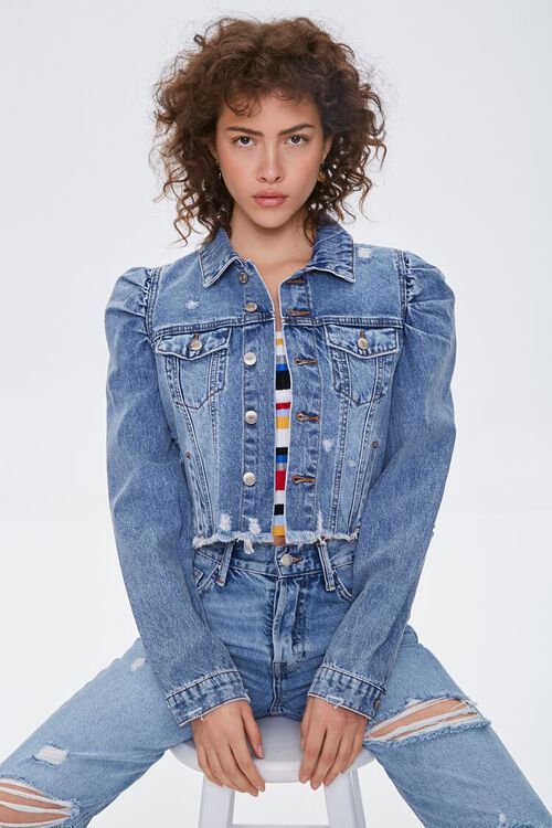 Distressed Cropped Denim Jacket | Forever 21 (US)