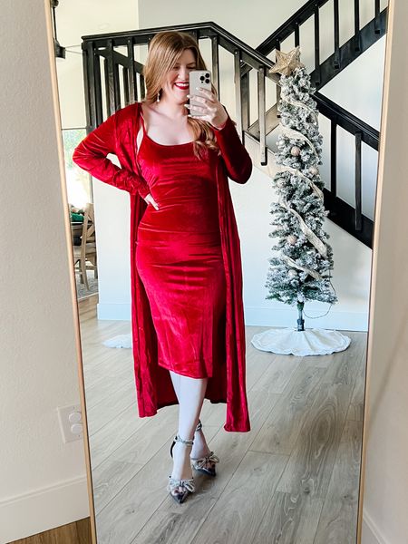 Love this two piece velvet set from amazon wearing size large. Velvet dress. Christmas party dress. Holiday dress. Holiday outfit. 

#LTKunder50 #LTKHoliday #LTKstyletip