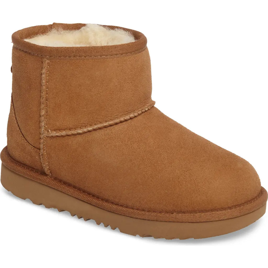 UGG(r) Kids' Classic Mini II Water Resistant Genuine Shearling Boot in Chestnut at Nordstrom, Size 4 M | Nordstrom