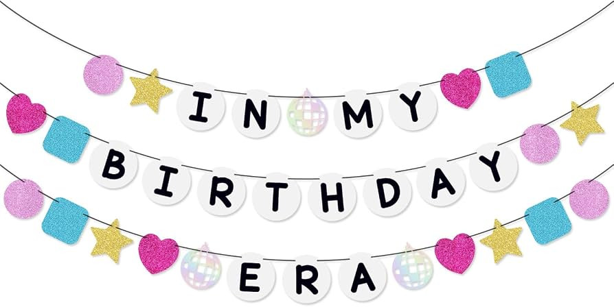Pre-strung Friendship Bracelet Birthday Banner In My Birthday Era Banner for Singer Birthday Part... | Amazon (US)