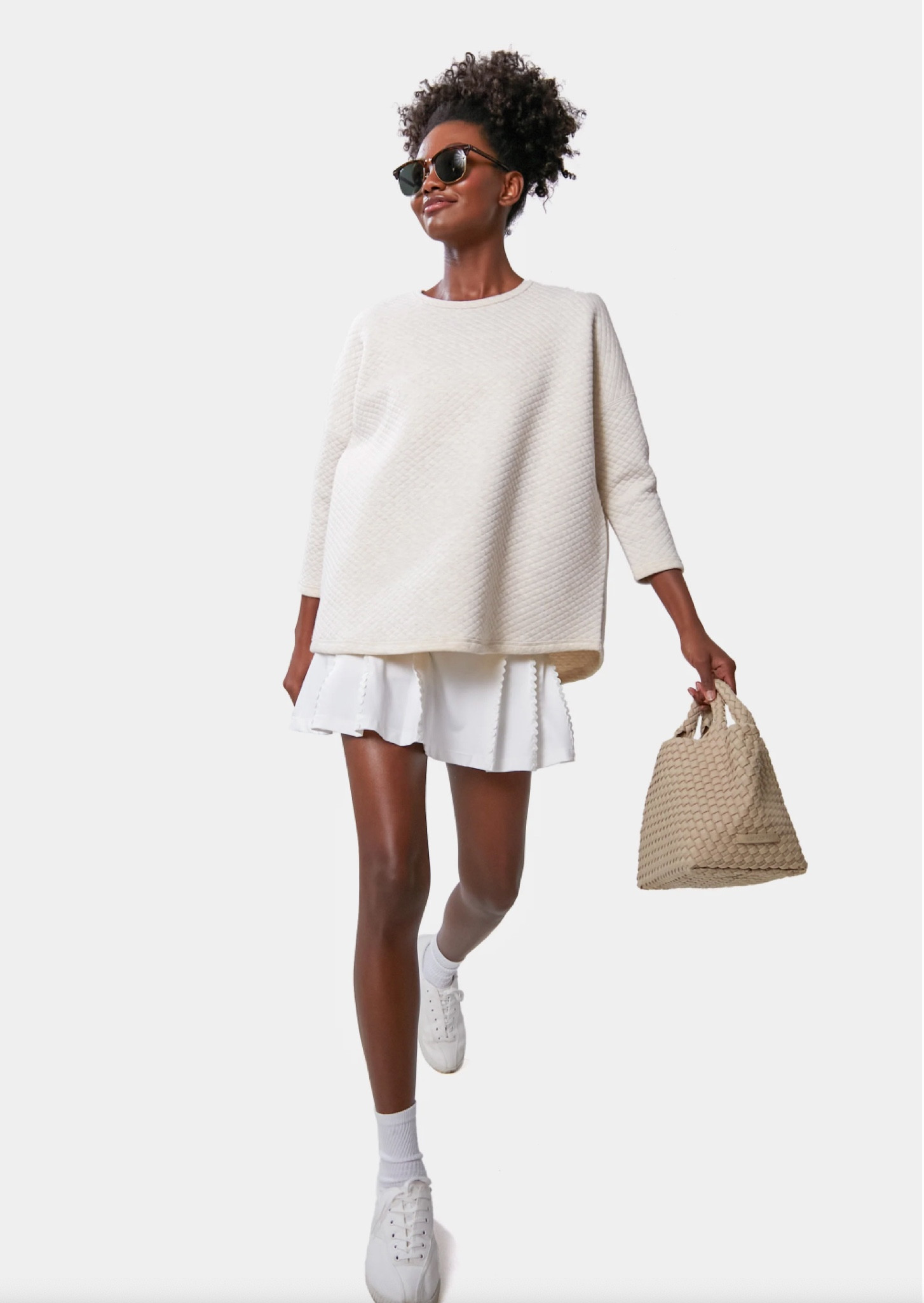 Obsessed with this casual outfit for spring - perfect for school drop off or brunch or running errands. Found a great athleta version of this white tennis skirt for 29!! With fab reviews. Aso this pullover and the mini tote are so cute 

Summer bag , naghedi mini bag , neoprene bag, summer pullover , tennis whites, tennis outfit , travel outfit 

#LTKSeasonal #LTKstyletip #LTKfit