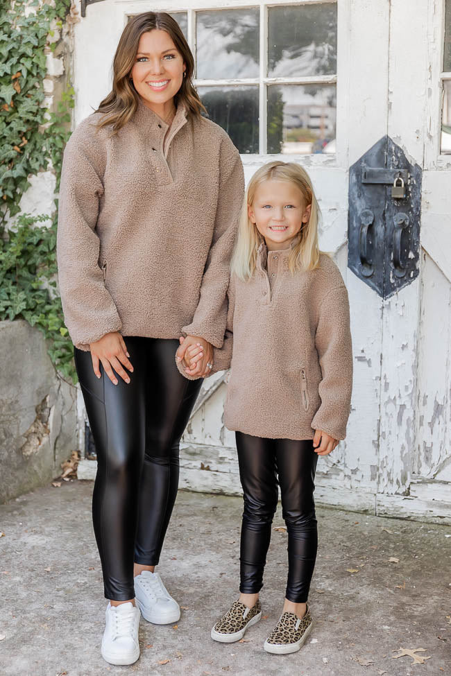 She Means Business Kids Faux Leather Leggings | Pink Lily