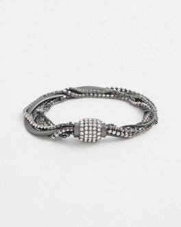 Hematite Multi Strand Pavé Bracelet | Chico's