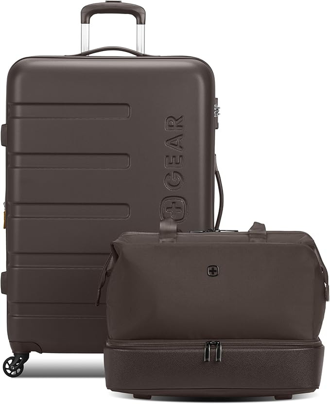 SwissGear 7366 Hardside Expandable Luggage with Spinner Wheels, Chocolate, 2-Piece Set (Weekender... | Amazon (US)
