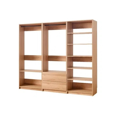 Oak Freestanding Walk in Wood Closet System for Versatile Closet Room Organization | Wayfair North America