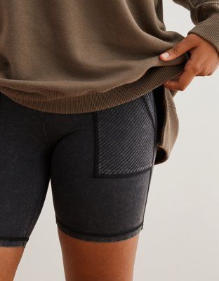 Aerie Chill Ribbed Pocket Bike Short | American Eagle Outfitters (US & CA)