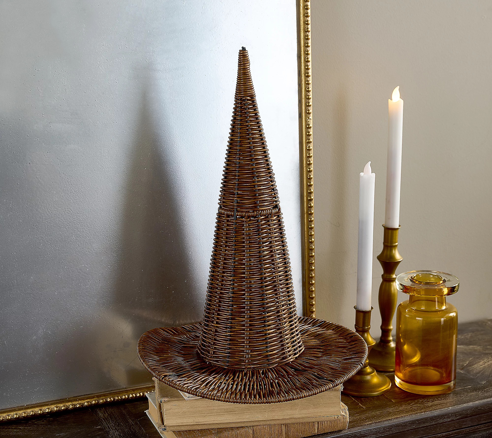 Cozy Cottage by Liz Marie 16 Rattan Witch Hat | QVC