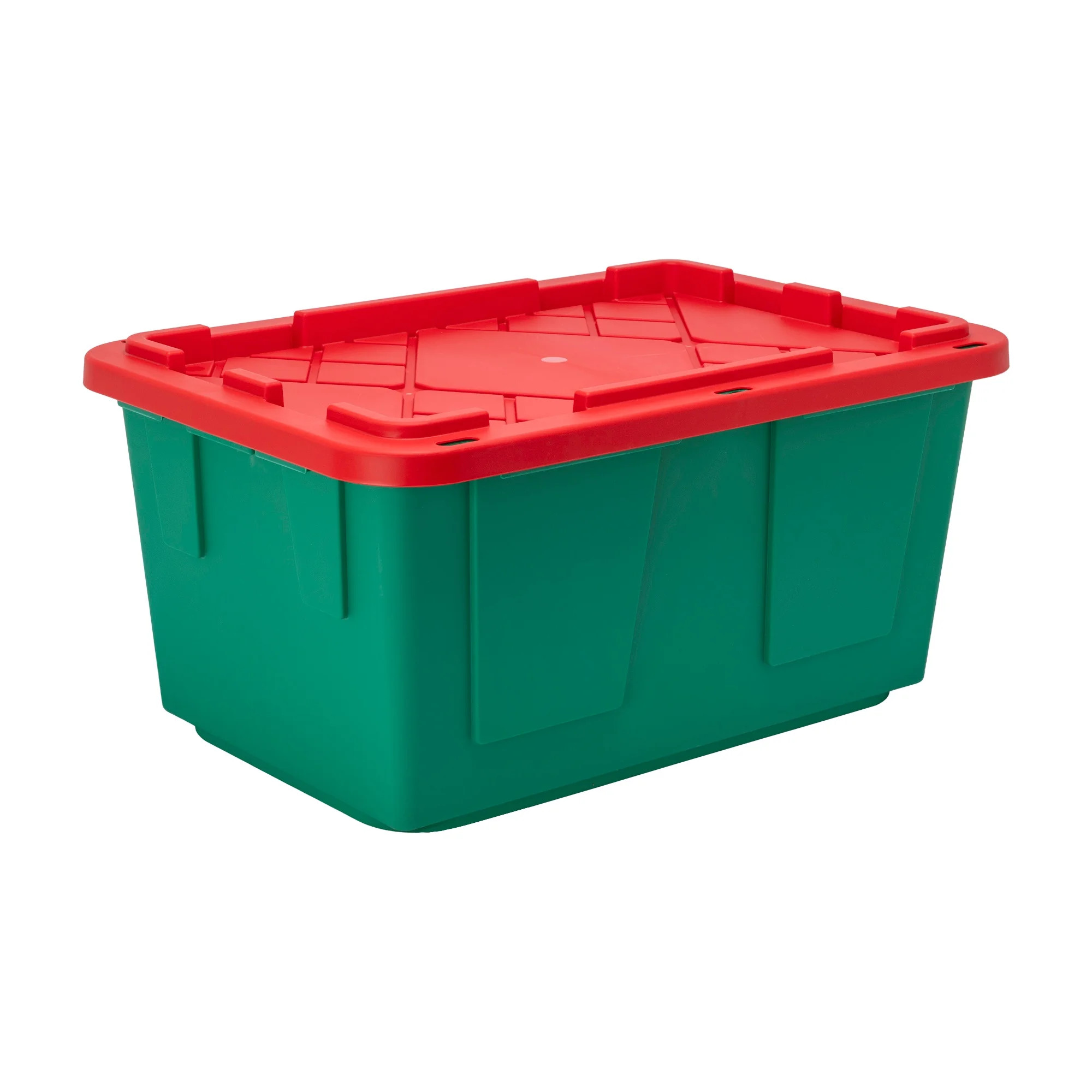 GreenMade 27 Gallon ProGrade Storage Tote, Red Lid & Green Base, Heavy-Duty Holiday Storage Bin | Walmart (US)