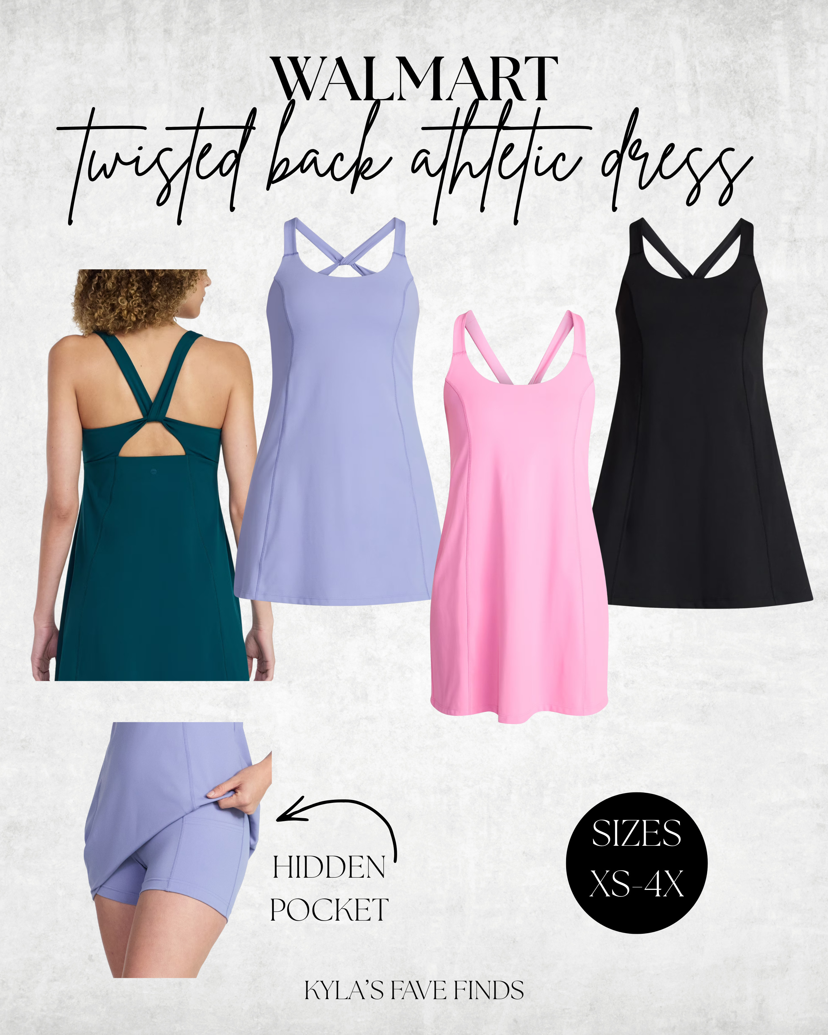 This Walmart twisted back athletic dress is the perfect mix of sporty and cute ✨ The flattering fit, built-in shorts, hidden pockets, and open back detail make it such a good summer staple. Perfect for walks, workouts, errands, pickleball, or casual everyday outfits — and the color options are so pretty! Available in sizes XS-4X.

As an affiliate, I may earn commission on eligible sales.
#walmartfinds #athleticdress #activewearfashion #summeroutfits #pickleballstyle #casualstyle #walmartfashion #affordablefinds #ad 

 #LTKootd #LTKmomlife #LTKMidsize