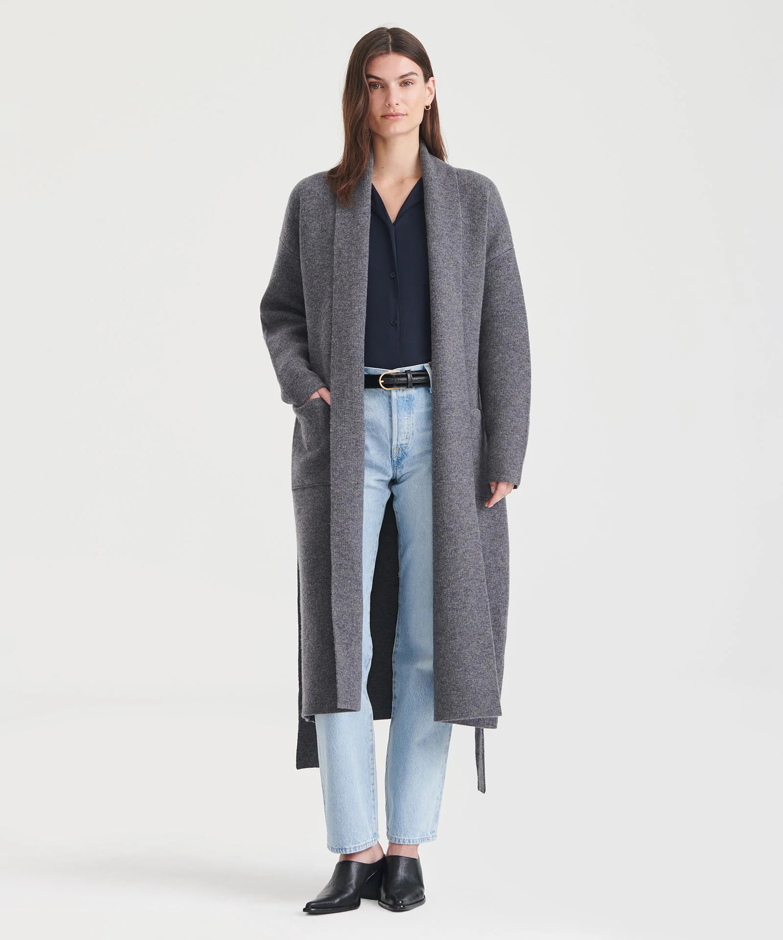 Luxe Merino Cashmere Tie Waist Coat | NAADAM