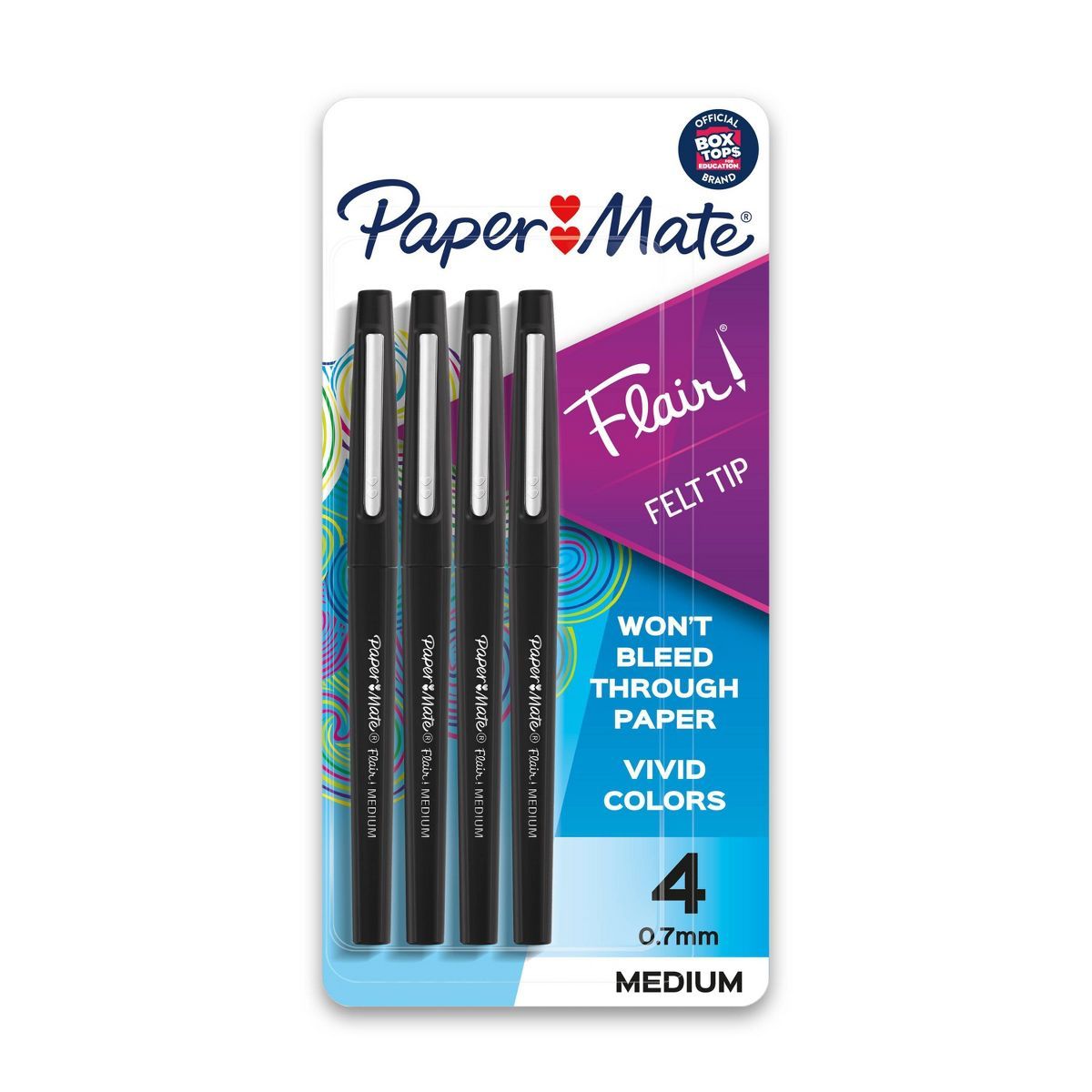 Paper Mate Flair 4pk Marker Pens Felt Tip 0.7mm Black | Target