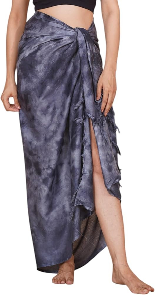 COTSILER Rayon Sarong Wraps For Women Beach Cover Up Skirt Swimsuit Wrap Pareo Coverups Tie Dye 6... | Amazon (US)