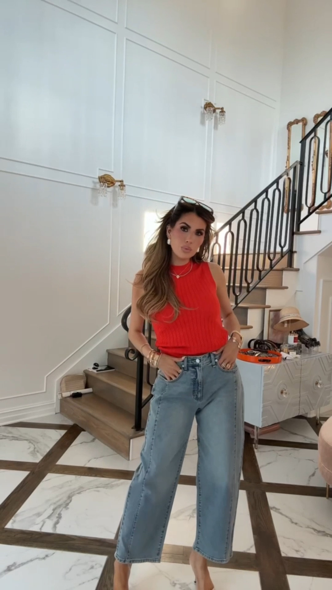 Wearing size XS in both the grey top and grey barrel pants. Wearing size small in both the cream joggers and pullover (wish I would’ve gotten XS - runs big!) and wearing size XS in red sweater tank + size 2 in jeans (would size down to a 0 in jeans - runs big)

#LTKBeauty #LTKStyleTip #LTKWorkwear