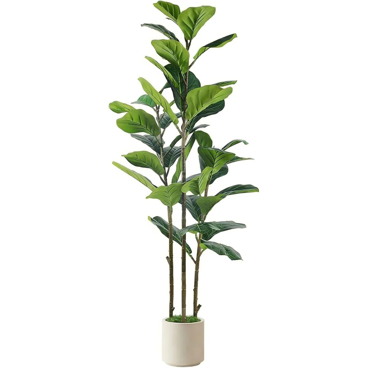 5FT Artificial Fiddle Leaf Fig Tree with Planter, Faux Ficus Tree for Indoor Outdoor Home Office ... | Wayfair North America