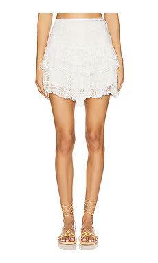 LoveShackFancy Lesea Skirt in Off White from Revolve.com | Revolve Clothing (Global)