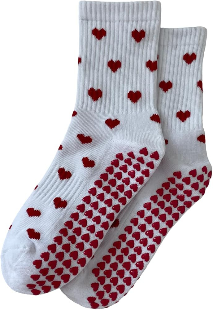 Non-Slip Grip Socks for Pilates, Yoga, Barre & Lagree - Gaia Yoga Cute Valentine Pilates Socks wi... | Amazon (US)