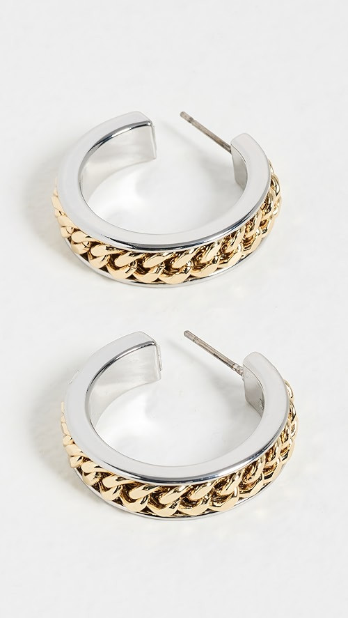 DEMARSON Mini Eclipse 3d Curb Chain Hoops | SHOPBOP | Shopbop
