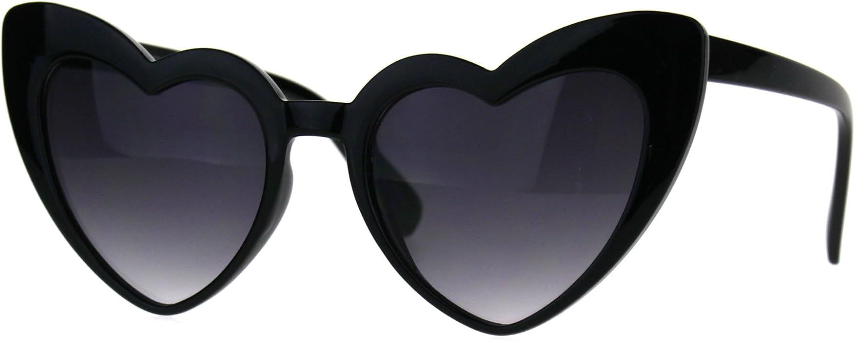 Womens Plastic Cat Eye Heart Shape Hippie Party Shade Sunglasses | Amazon (US)