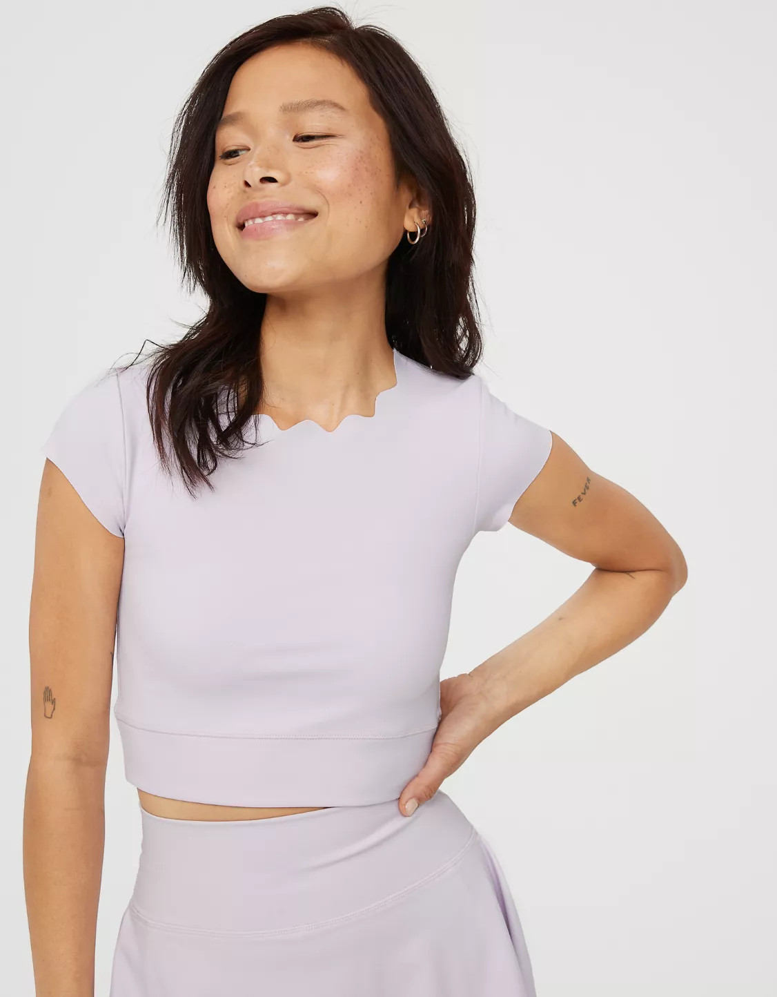 OFFLINE By Aerie Goals Scallop Tee | American Eagle Outfitters (US & CA)