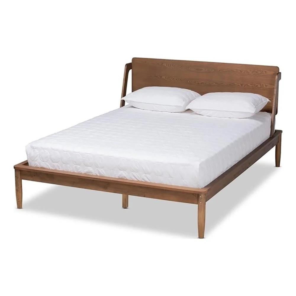 Bowery Hill Modern Wood Full Size Platform Bed in Ash Walnut | Walmart (US)
