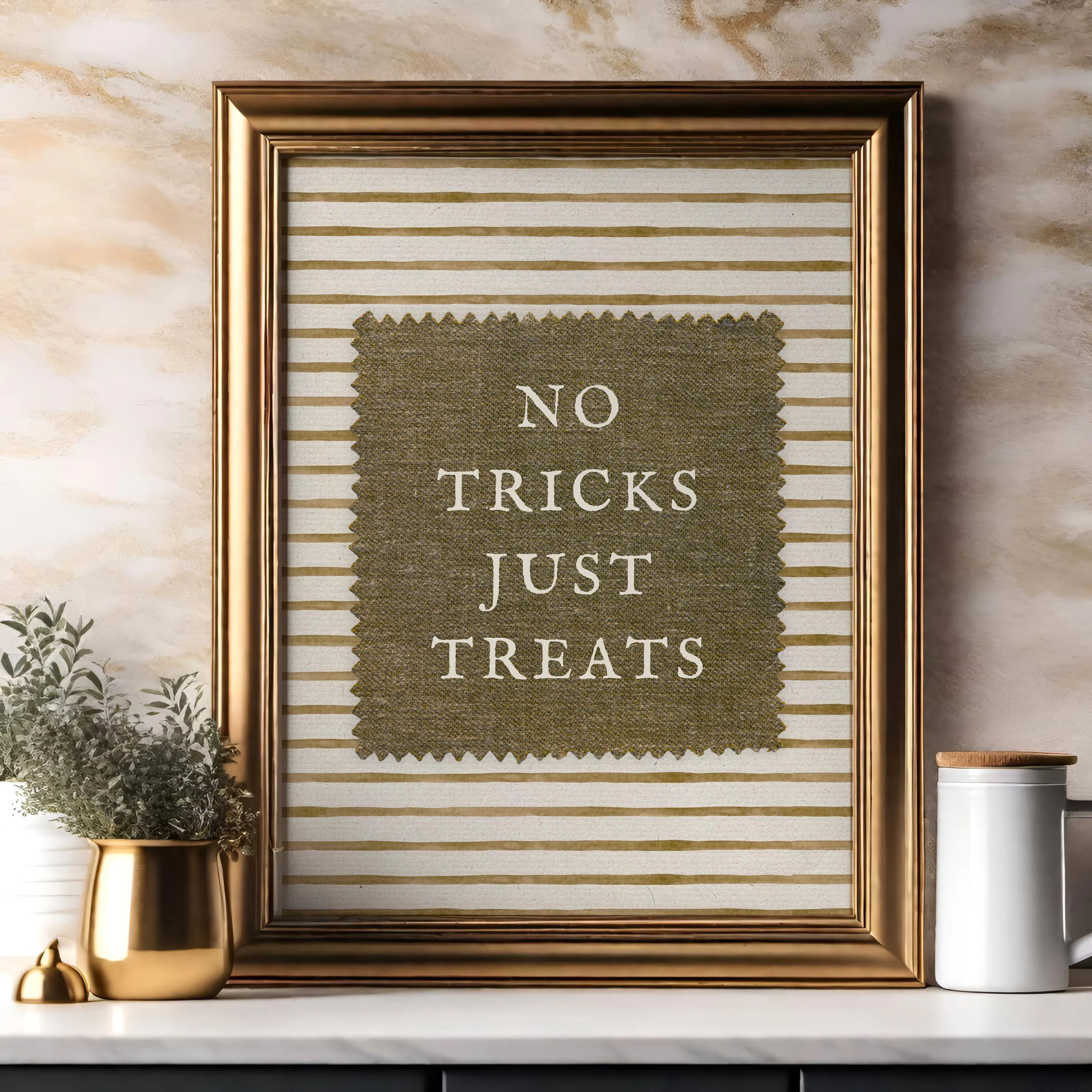 No Tricks Just Treats Print | Minimalist Halloween Quote Art | Neutral Halloween Wall Decor | Farmhouse Halloween Print | Modern Fall Decor | Etsy (Global)