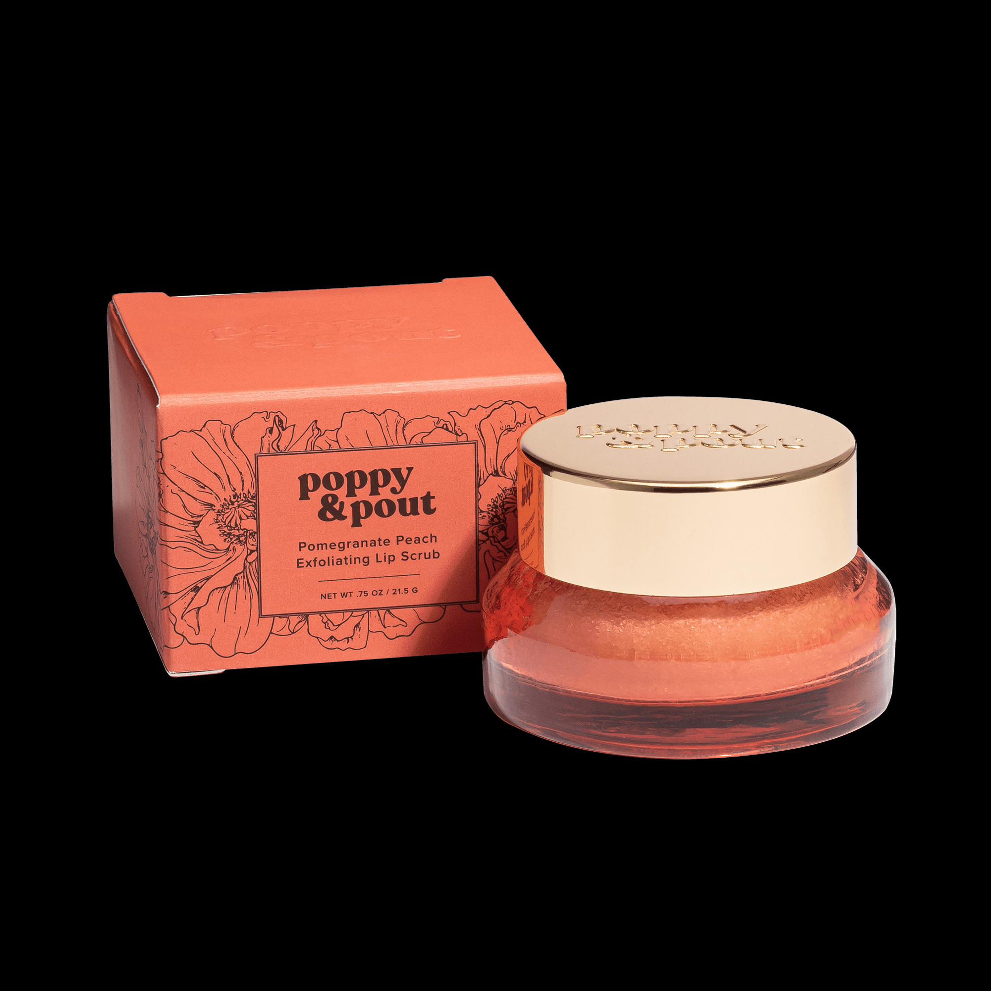 Lip Scrub, Pomegranate Peach | Poppy & Pout