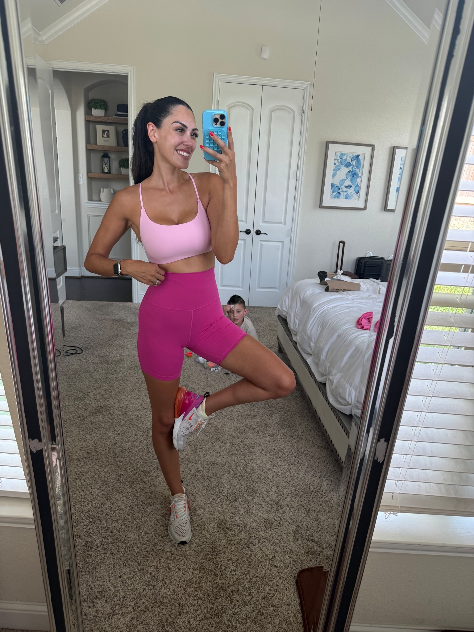 Small bra
Xs shorts 

#LTKActive #LTKStyleTip #LTKFindsUnder50