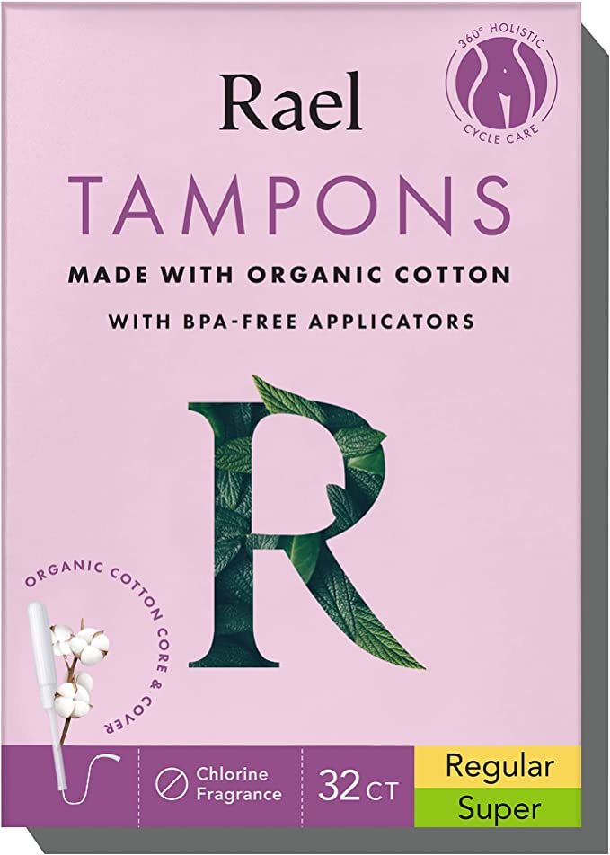 Rael Organic Cotton Unscented Tampons - Regular & Super Size, BPA Free Plastic Applicator, Chlori... | Amazon (CA)