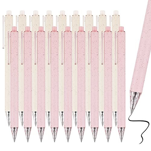 pens fine point smooth writing pens 18pcs Gel Pens 0.5mm Black Smooth Writing Japanese Cute Pens Aesthetic Office Supplies Essentials Desk Accessories Stuff Gifts for Women Girls, Stocking Stuffers | Amazon (US)