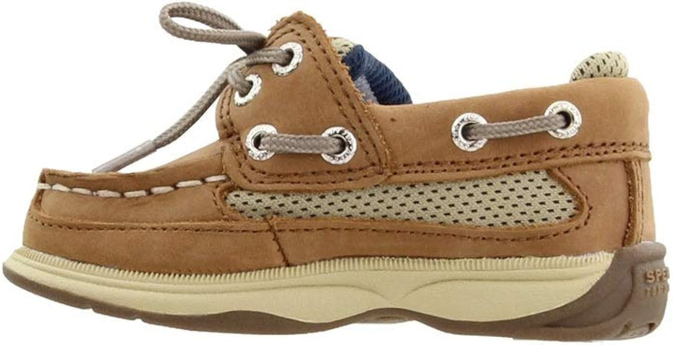 Sperry Lanyard Alternative Closure Boat Shoe, Dark Tan/Navy, 11 US Unisex Little Kid | Amazon (US)
