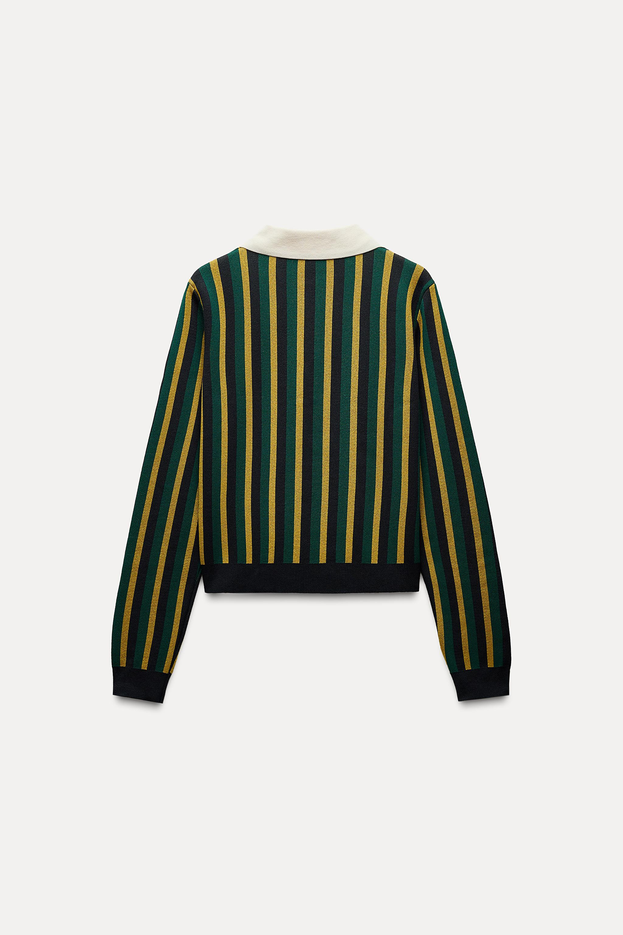 STRIPED POLO KNIT SWEATER | Zara UK