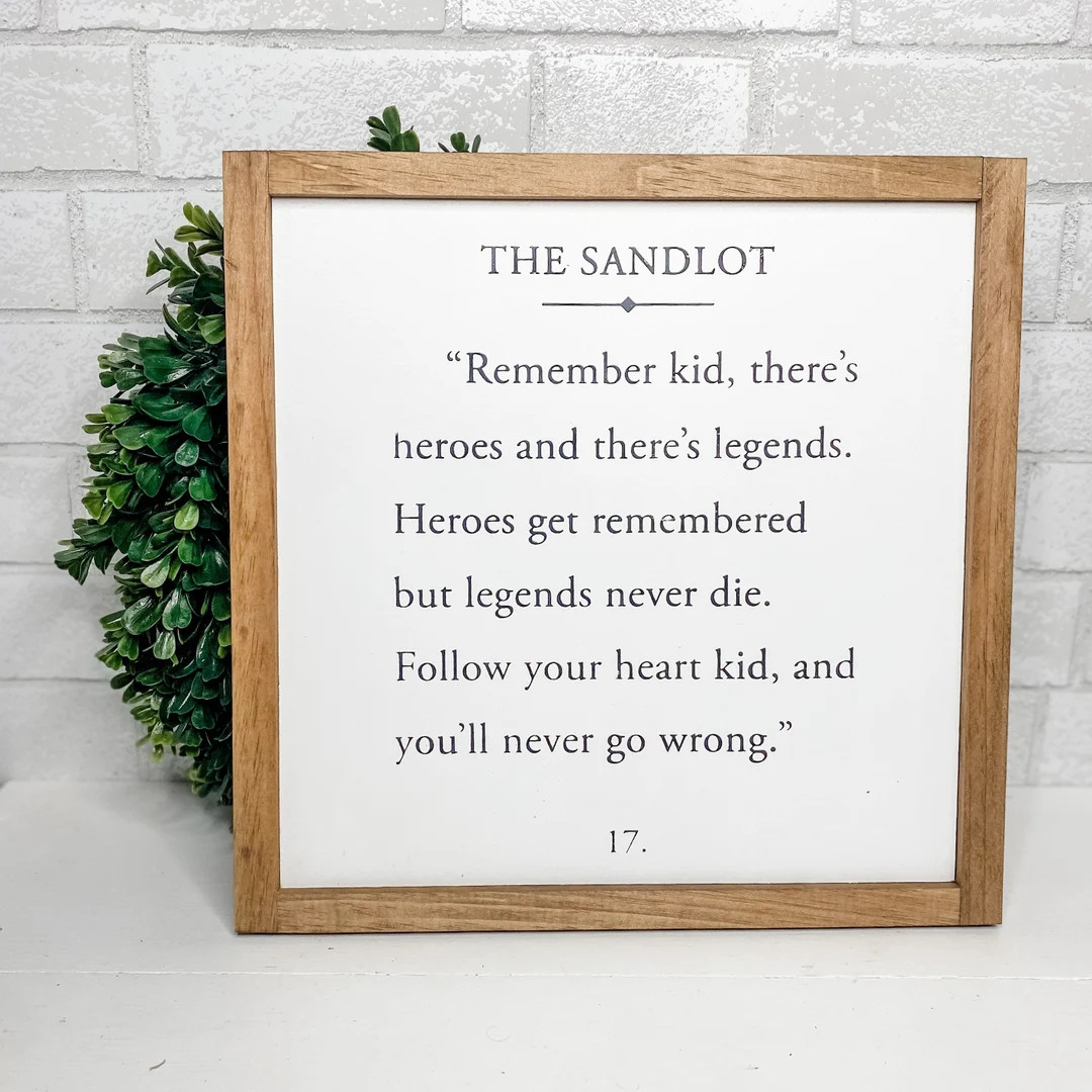 The Sandlot Quote Sign | inspirational quote, baseball sign, motivational quote, book page sign, ... | Etsy (US)