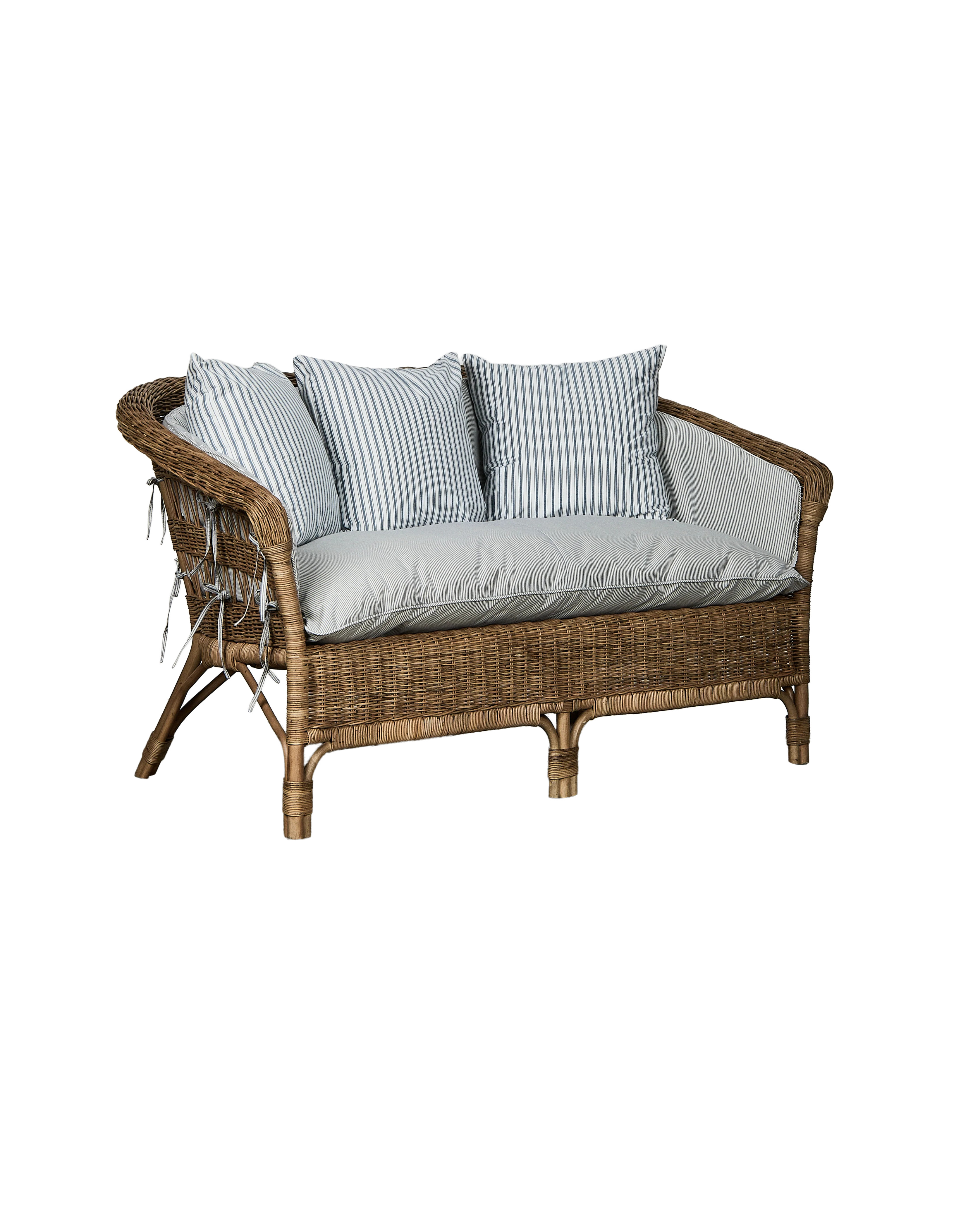 Sanctuary Rattan Loveseat - Bayside Stripe | Olive Ateliers