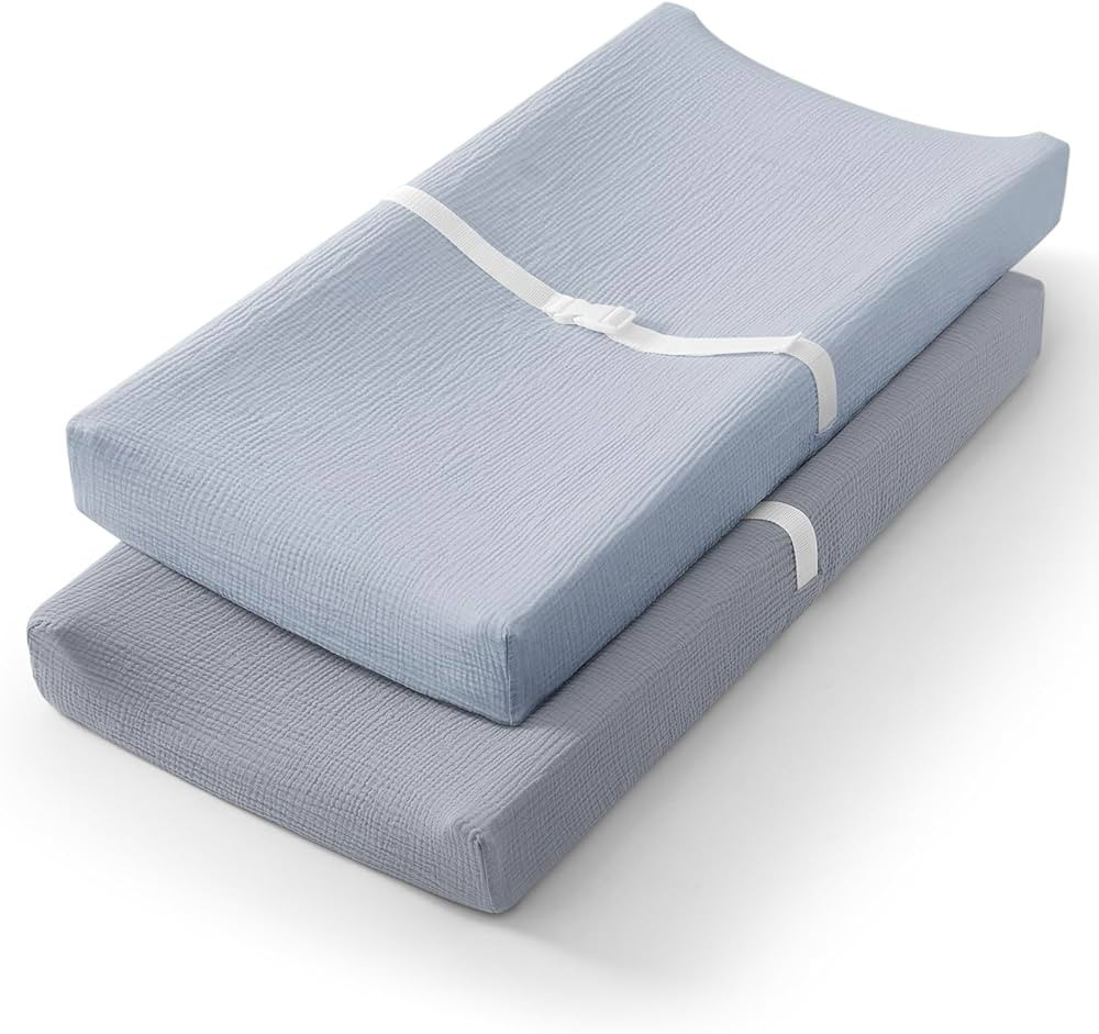 Blissful Diary Muslin Changing Pad Cover for Girls Boys, Ultra Soft Breathable Cotton, Baby Diape... | Amazon (US)