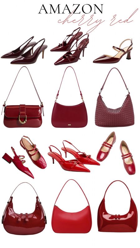 Shop cherry red accessories on Amazon! #amazon #cherryred #red #bag #purse #pumps #redshoes #redbag #amazonfinds 

#LTKfindsunder100 #LTKfindsunder50 #LTKMostLoved
