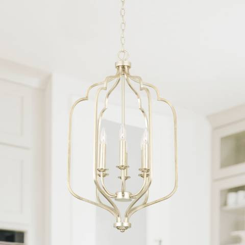 Capital Ophelia 18" Wide Winter Gold 6-Light Foyer Pendant | Lamps Plus