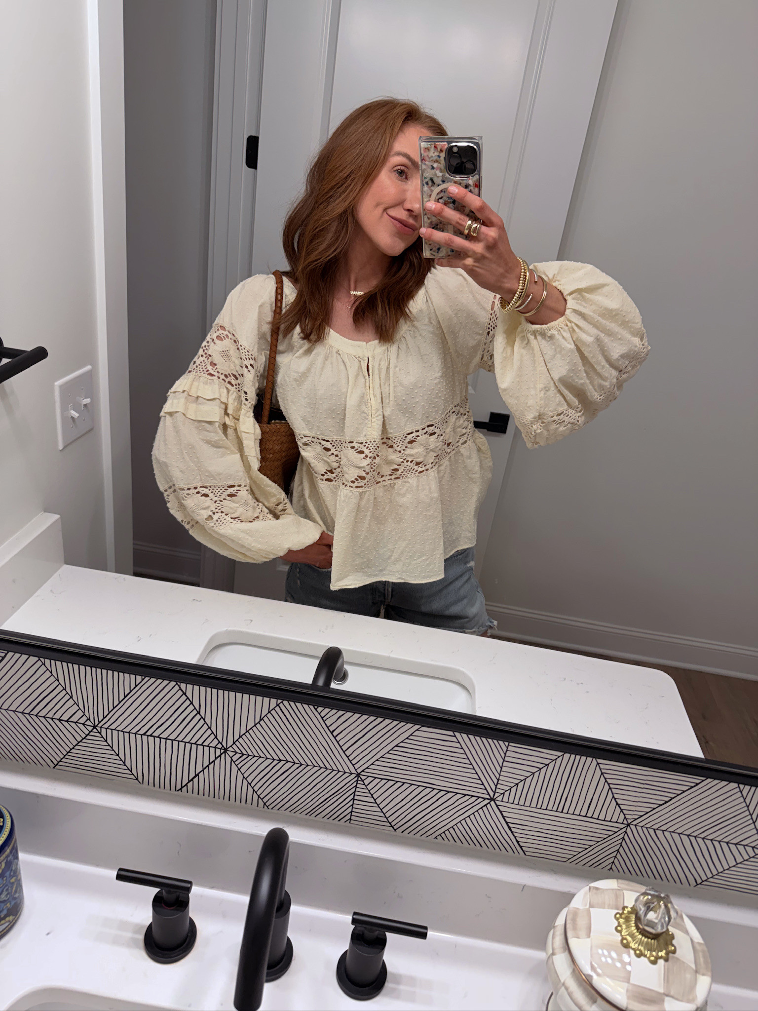This new Free People blouse is so cute! It's lightweight, flowy, and full of those pretty little lace details that make it feel extra special without trying too hard. 

 #LTKgrwm #LTKootd #LTKmomlife