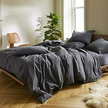 Brooklinen Luxe Queen Sheets Set + Duvet Cover, Solid White - 7 Piece Set (1 Duvet Cover, 1 Fitted S | Amazon (US)