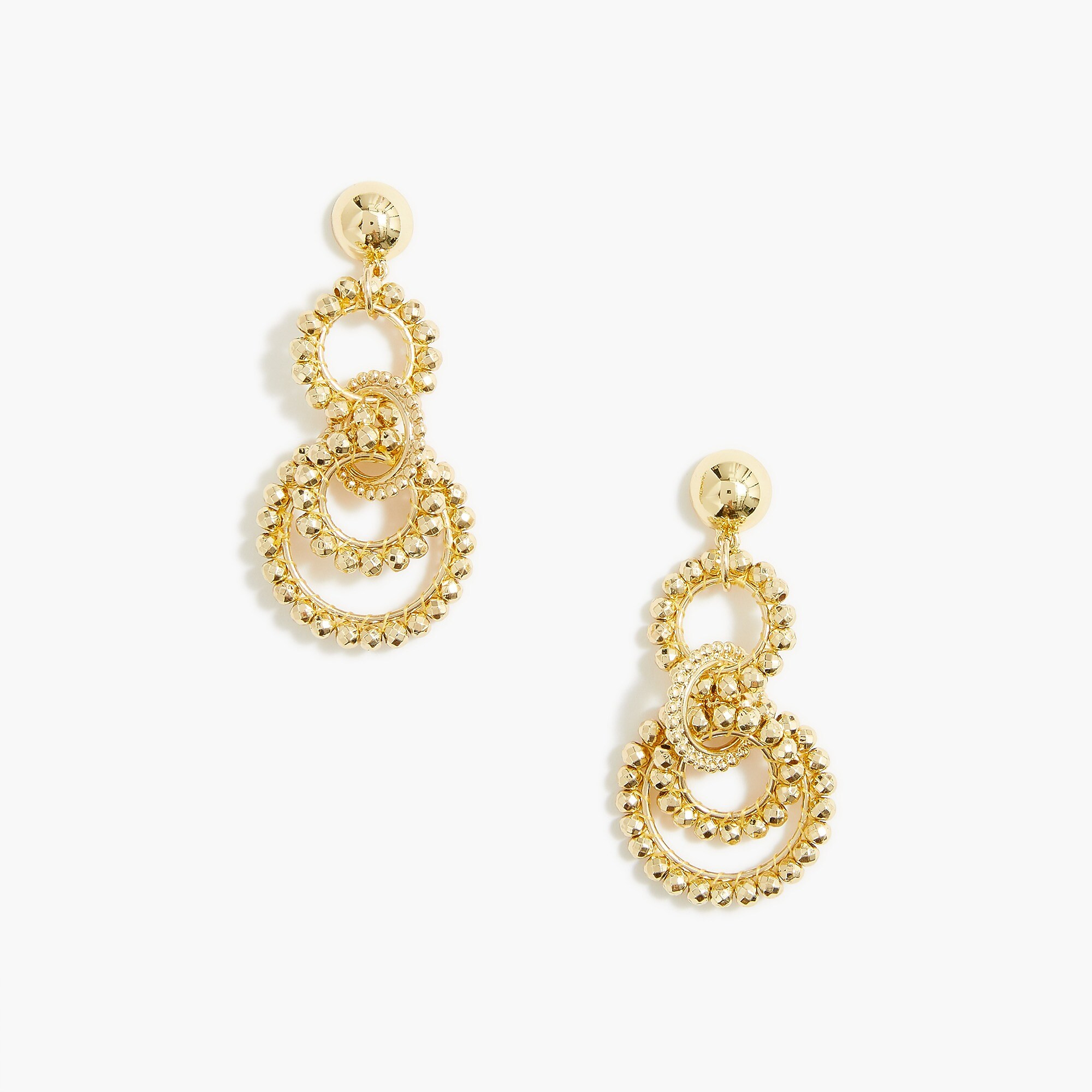 Beaded interlocking hoop earrings | J.Crew Factory
