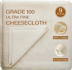 eFond Cheesecloth, 9 Square Feet Grade 100 Cheese Cloths for Straining Reusable, Washable, Lint F... | Amazon (US)