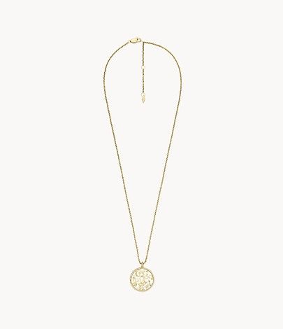 Sutton Golden Icons Gold-Tone Stainless Steel Pendant Necklace | Fossil (US)